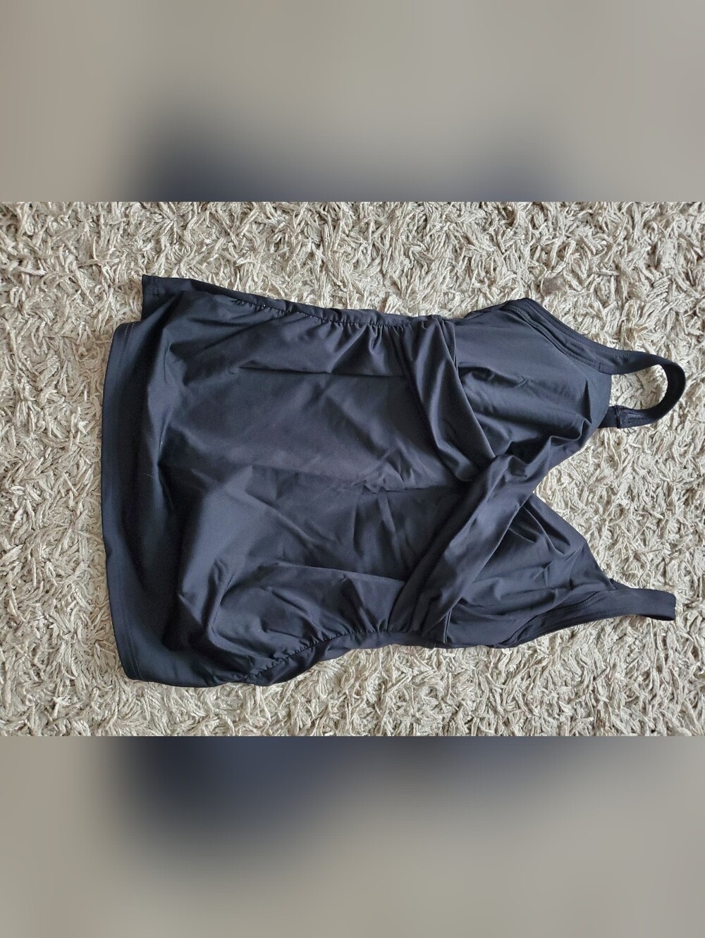 Lands' End Black Swim Top with Adjustable Straps